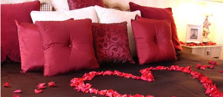 Valentine's Day - bed with flower heart. This will open a new browser window.