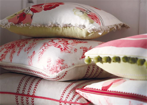 Make your own cushion - pink & green cushions. This opens a new browser window.
