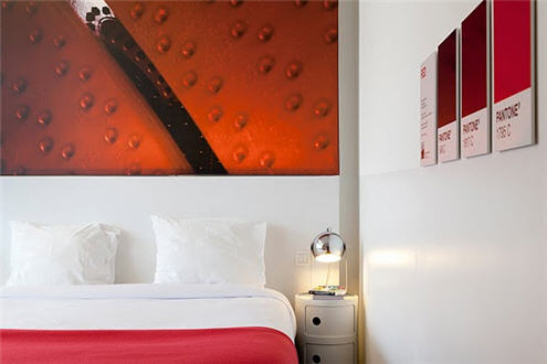 Pantone hotel - Pantone red bedroom. This opens a new browser window.