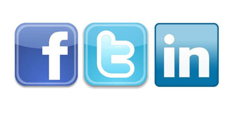 Social Media - face book twitter linkedin icons.