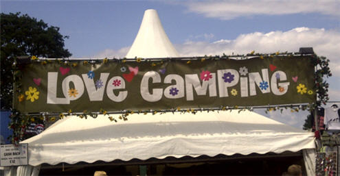Isle of Wight - a colourful festival - love camping sign.