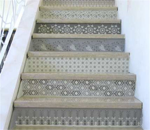 Weekend Decorator - stair rise - stencilled. This opens a new browser window.