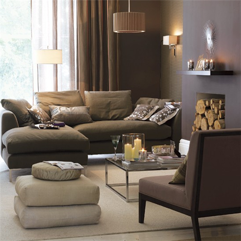 Colour and design surgery - brown luxury living room. This opens a new browser window. 