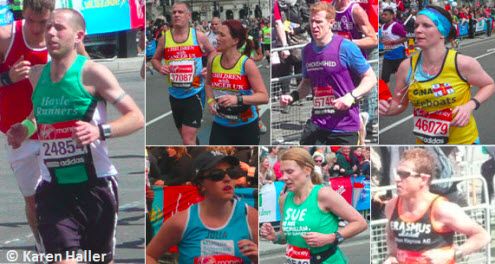 London Marathon 2012 - Charity and Club colours.