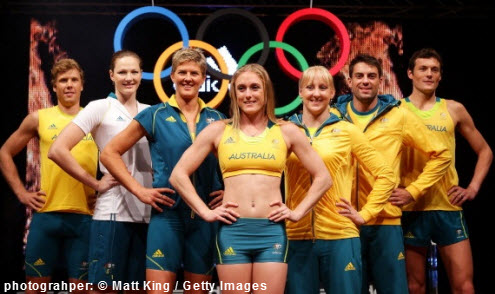 London Olympics - Australian Uniform - green and gold. This opens a new browser window.