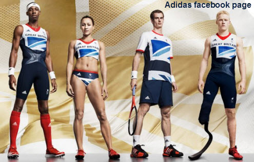 London Olympics - British Uniform - red, white and blue. This opens a new browser window.