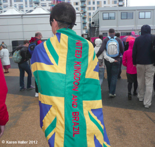 London Olympics - colourful olympic park - dual flag.