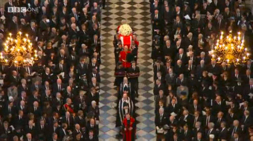 baroness thatcher funeral black colour symbolism bbc1 image. this opens a new browser window.