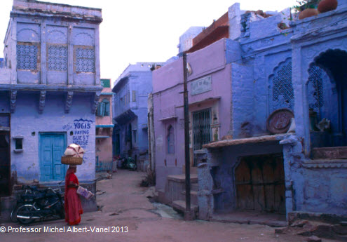Colours of India - Professor Michel Albert-Vanel - blue buildings.