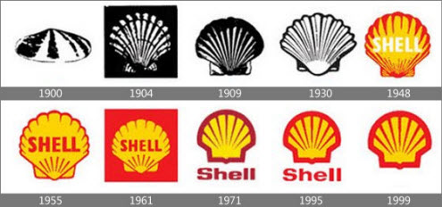 Business branding - Shell brand colour evolution. This opens a new browser window.
