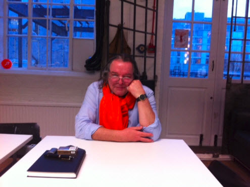 An insight into naming paint colours - Royal Academy - Will Alsop wearing his orange scarf