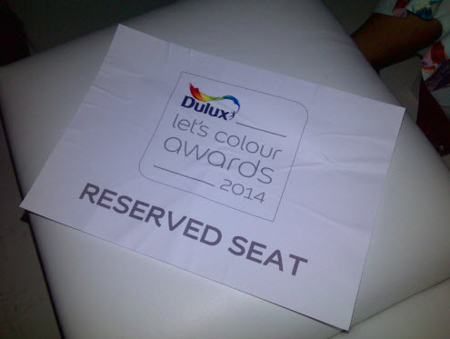 Dulux Let's Colour Awards evening - Karen Haller -Taking my seat.