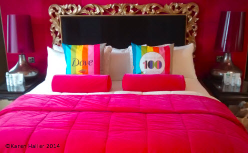 Karen Haller Dove UK colour campaign. The Mayfair Hotel bedroom.